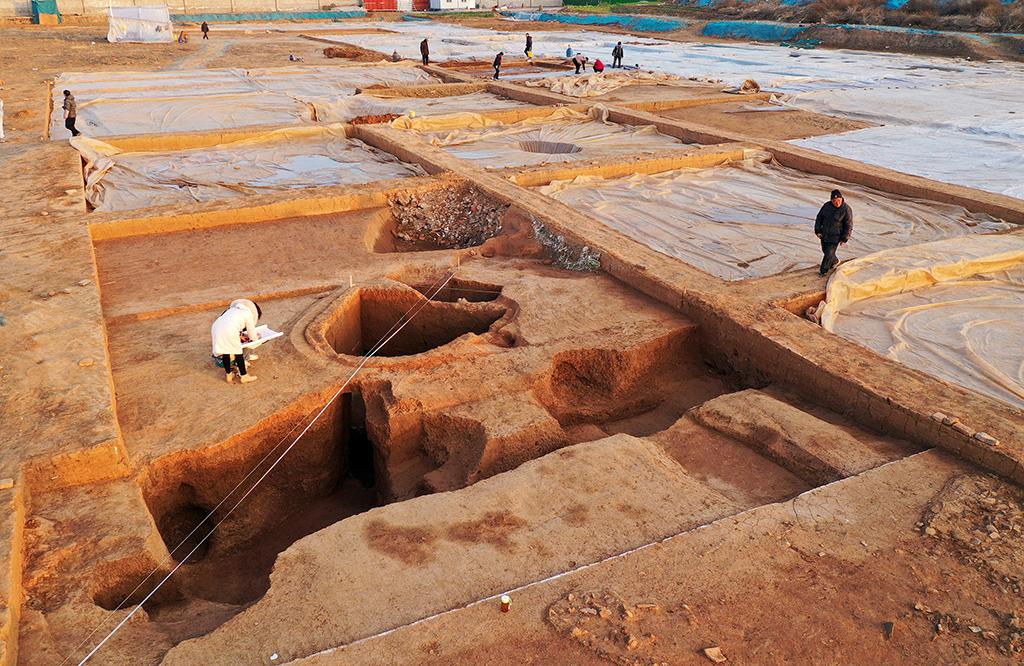 近日,河南省洛阳市实拍正平坊遗址考古发掘现场.(视觉中国)